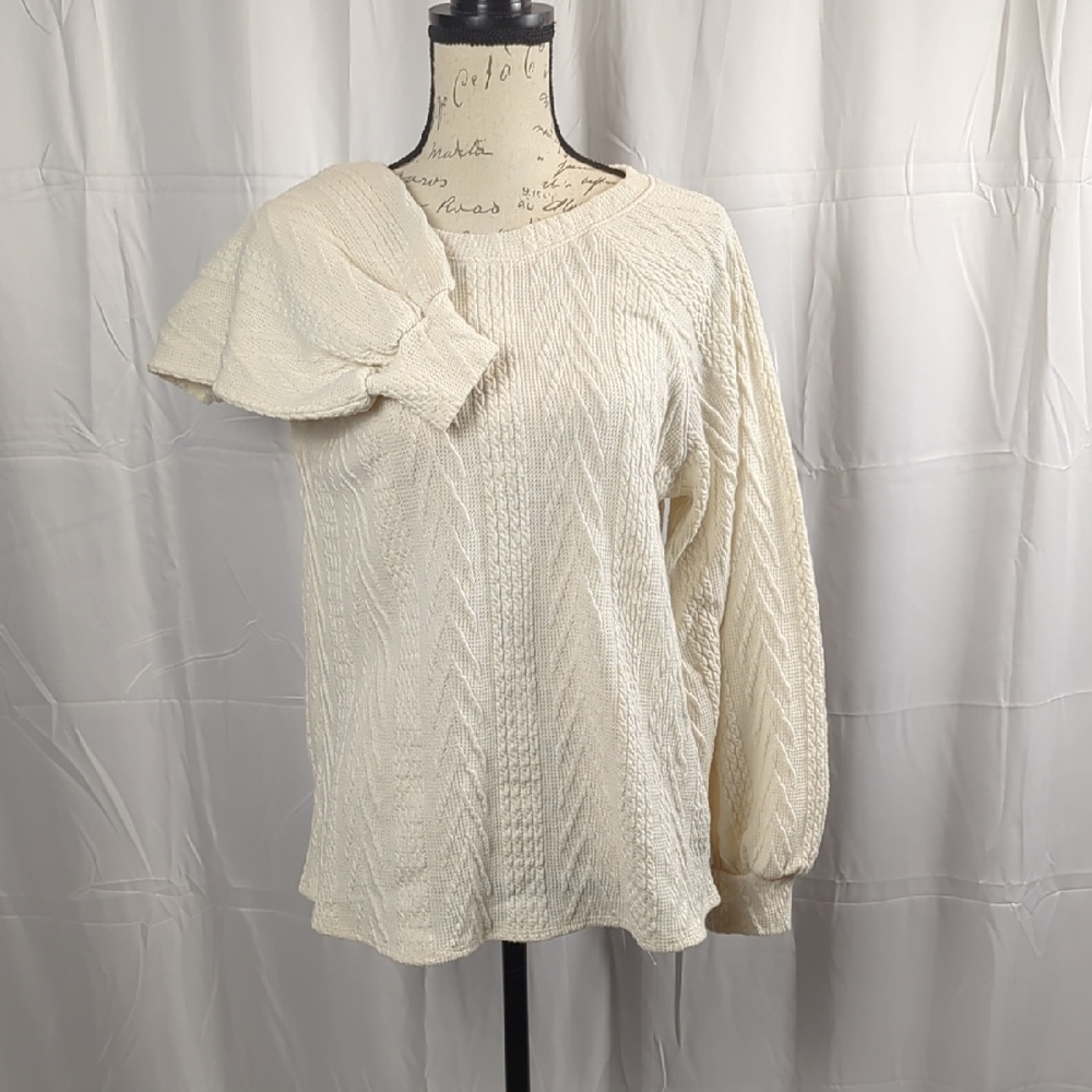Cherish Off-the-Shoulder Cream Sweater